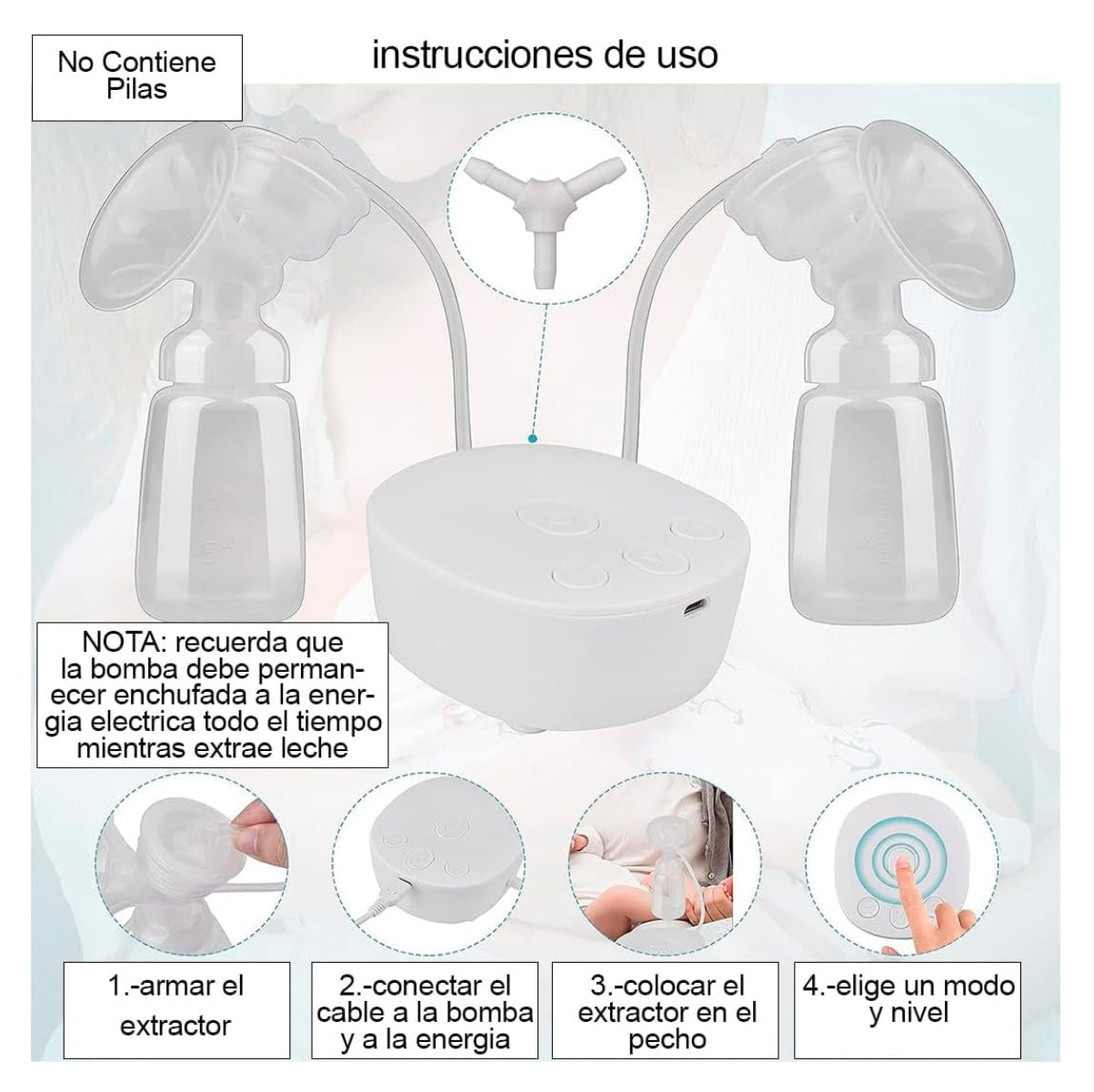 Extractor de leche materna eléctrico