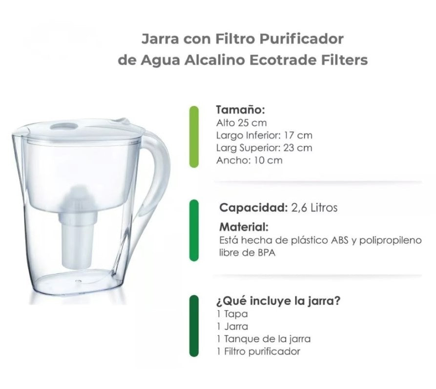 NUEVA JARRA CON TAPA PURIFICADORA DE AGUA