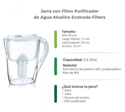 NUEVA JARRA CON TAPA PURIFICADORA DE AGUA
